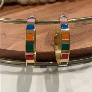 J. Crew colorful block hoop earrings